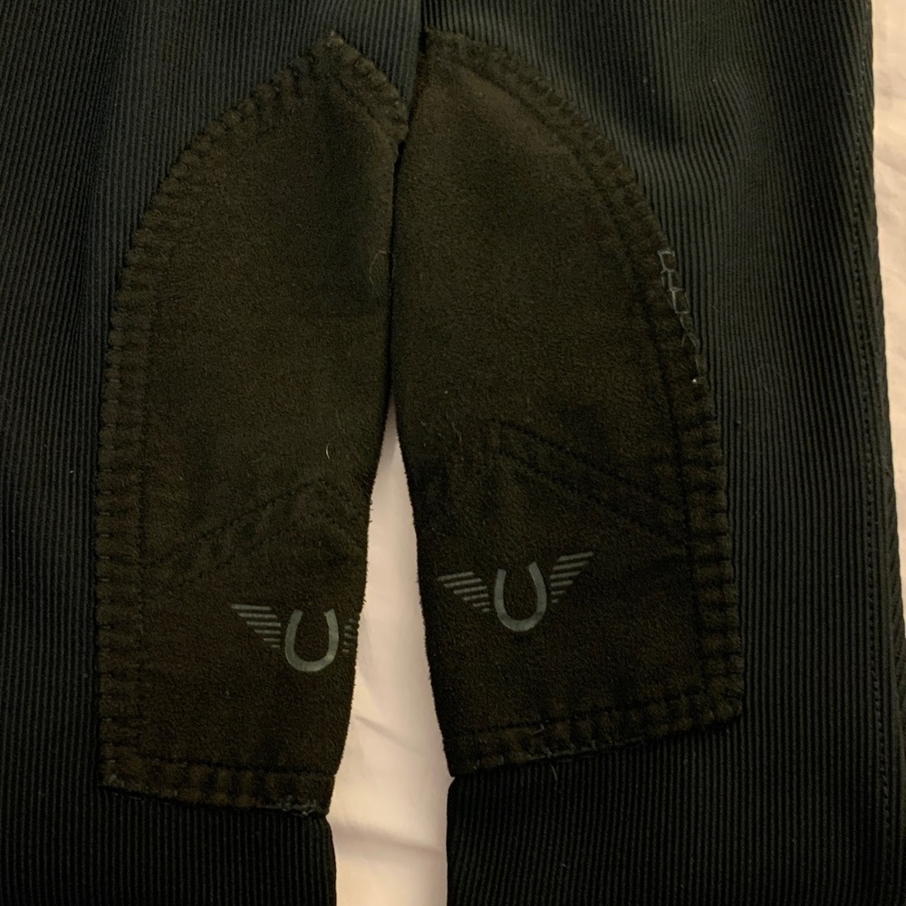 Girls Black Tuff Rider Ribbed Breeches - Picture 3 of 4